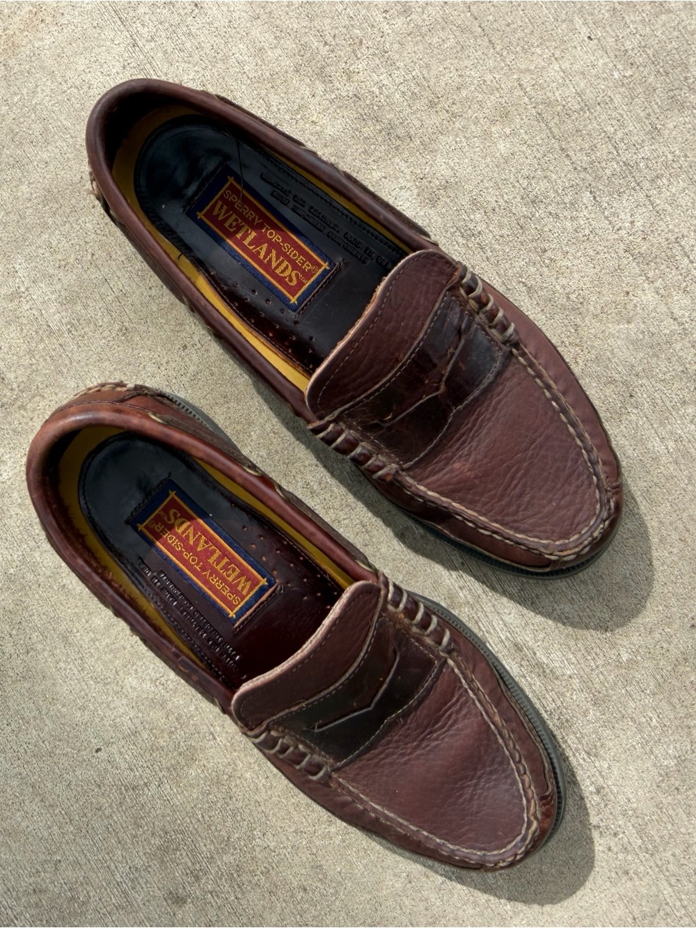 Mens Sperry Top-Sider Wetlands Brown Leather Loafers